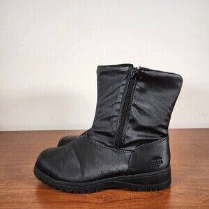 Totes Womens Gina Boots Black Size 6 Double Zippers